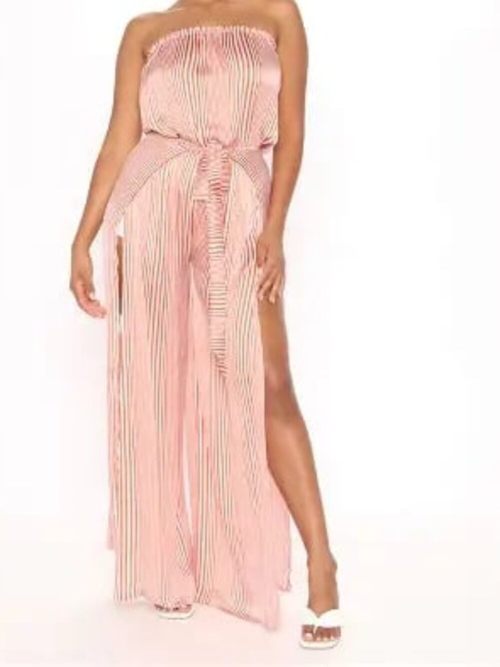 FASHION NOVA STRIPE ME DOWN JUMPSUIT β RUST/COMBO β SIZE 3X β NWT